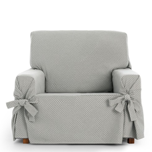 Capa de sofá Francesca com laços | Design geométrico | Ajuste decorativo | Textura suave | Lavável