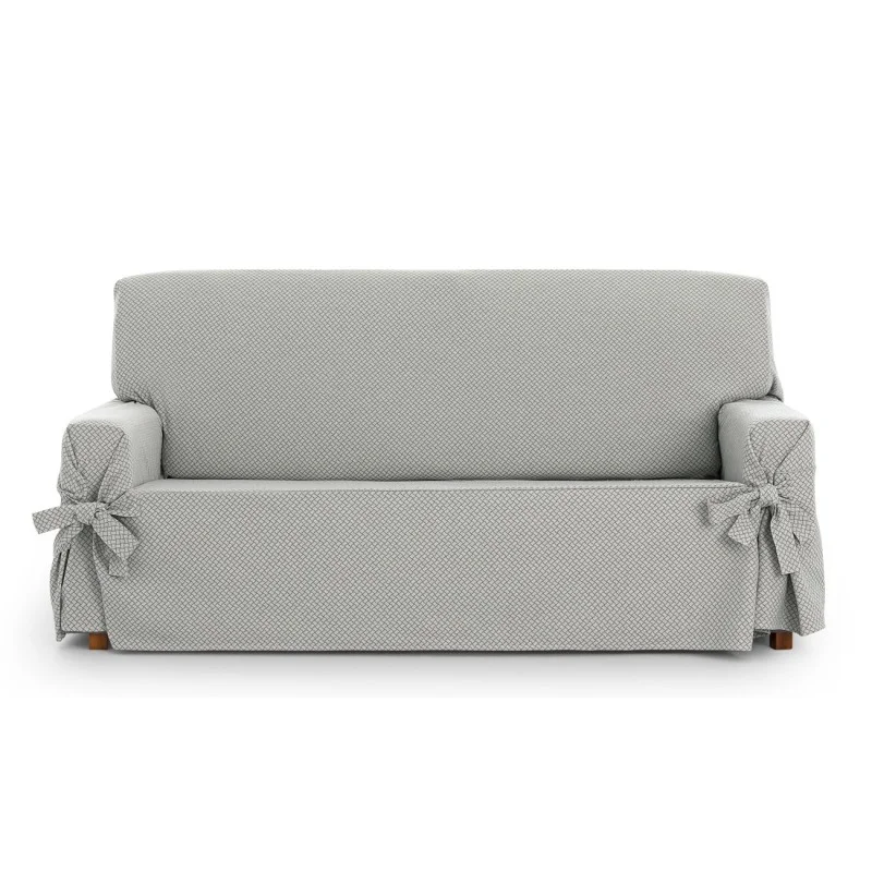 Capa de sofá Francesca com laços | Design geométrico | Ajuste decorativo | Textura suave | Lavável