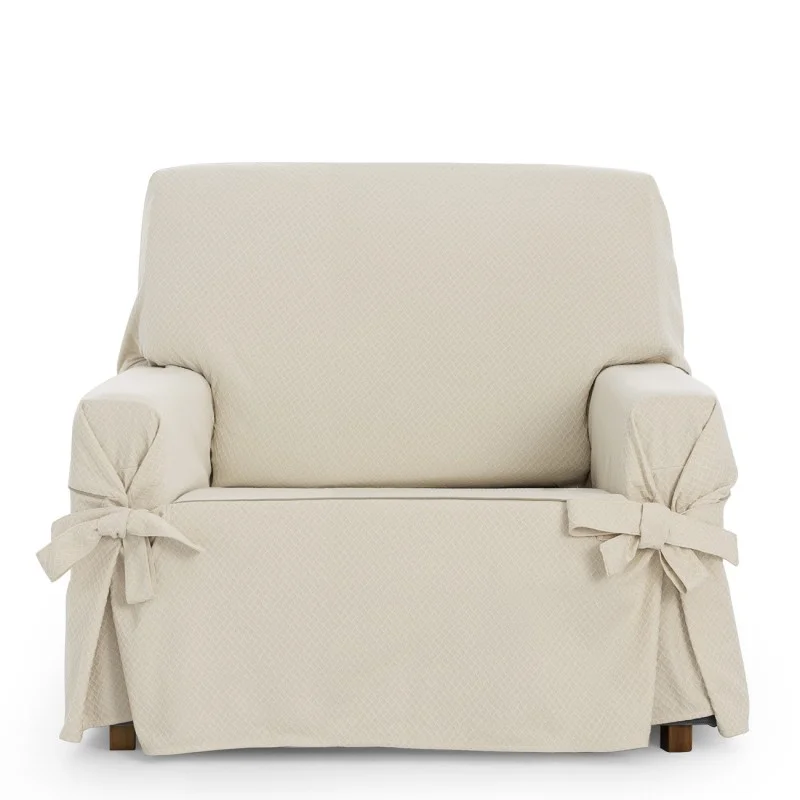 Capa de poltrona Francesca com laços | Geometria decorativa | Proteção completa | Toque suave | Lavável na máquina Capa de poltrona Francesca com laços | Geometria decorativa | Proteção completa | Toque suave | Lavável na máquina