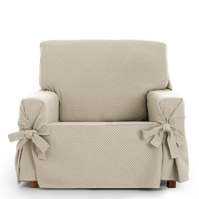 Capa de poltrona Francesca com laços | Geometria decorativa | Proteção completa | Toque suave | Lavável na máquina Capa de poltrona Francesca com laços | Geometria decorativa | Proteção completa | Toque suave | Lavável na máquina