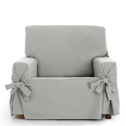 Capa de poltrona Francesca com laços | Geometria decorativa | Proteção completa | Toque suave | Lavável na máquina
