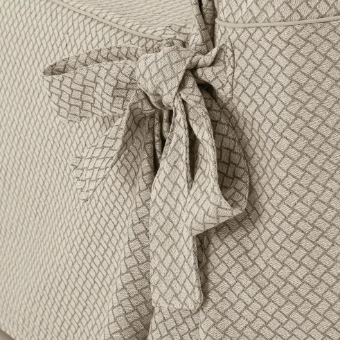 Capa de poltrona Francesca com laços | Geometria decorativa | Proteção completa | Toque suave | Lavável na máquina