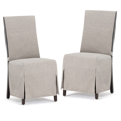 Capas de cadeira Valeria x2 | Hotelaria | Tecido não elástico | Laços ajustáveis | Estilo sóbrio