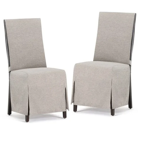 Capas de cadeira Valeria x2 | Hotelaria | Tecido não elástico | Laços ajustáveis | Estilo sóbrio