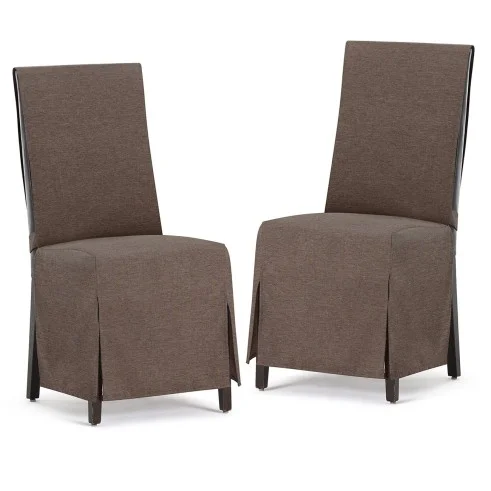 Capas de cadeira Valeria x2 | Hotelaria | Tecido não elástico | Laços ajustáveis | Estilo sóbrio