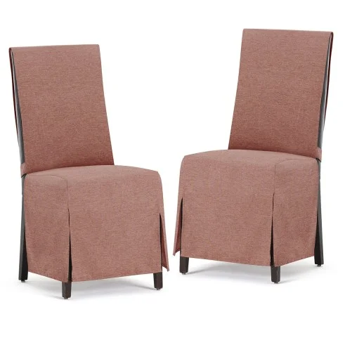 Capas de cadeira Valeria x2 | Hotelaria | Tecido não elástico | Laços ajustáveis | Estilo sóbrio