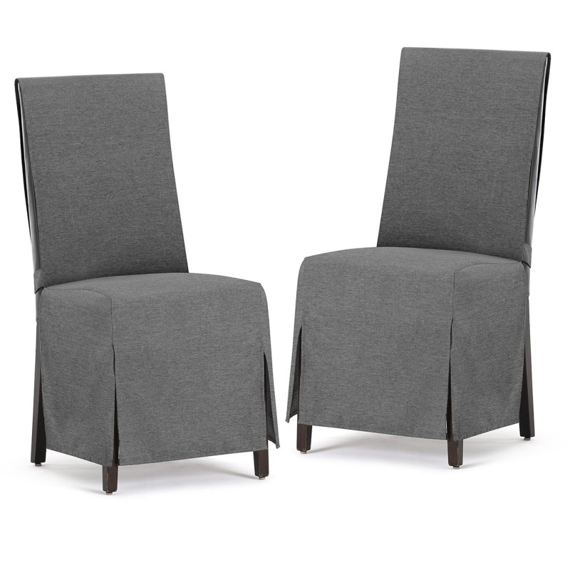 Capas de cadeira Valeria x2 | Hotelaria | Tecido não elástico | Laços ajustáveis | Estilo sóbrio