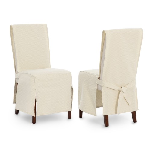 Capas de cadeira Francesca x2 | Hotelaria | Geometria em relevo | Proteção elegante | Lavável