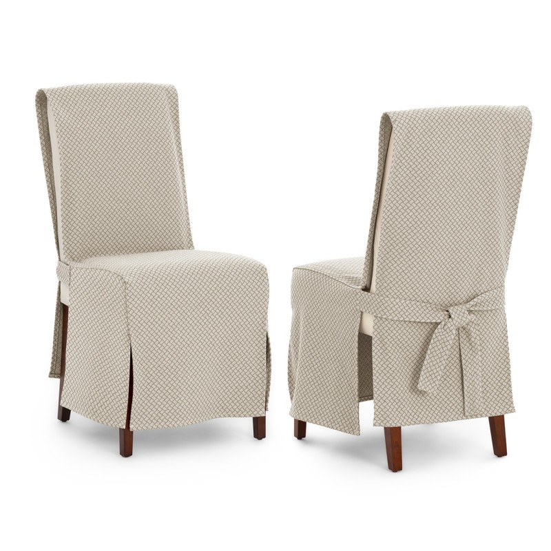 Capas de cadeira Francesca x2 | Hotelaria | Geometria em relevo | Proteção elegante | Lavável Capas de cadeira Francesca x2 | Hotelaria | Geometria em relevo | Proteção elegante | Lavável