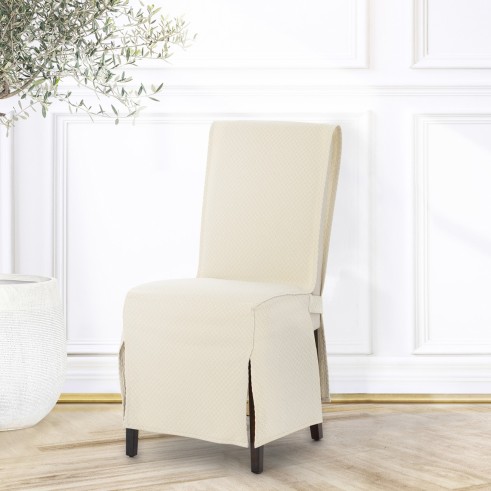 Capas de cadeira Francesca x2 | Hotelaria | Geometria em relevo | Proteção elegante | Lavável