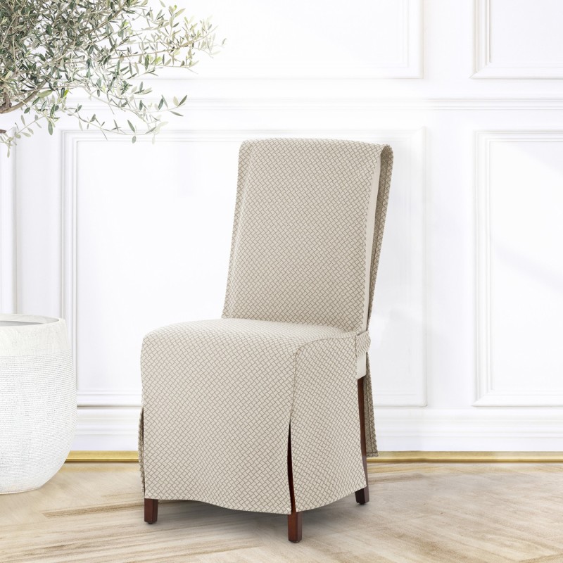 Capas de cadeira Francesca x2 | Hotelaria | Geometria em relevo | Proteção elegante | Lavável Capas de cadeira Francesca x2 | Hotelaria | Geometria em relevo | Proteção elegante | Lavável