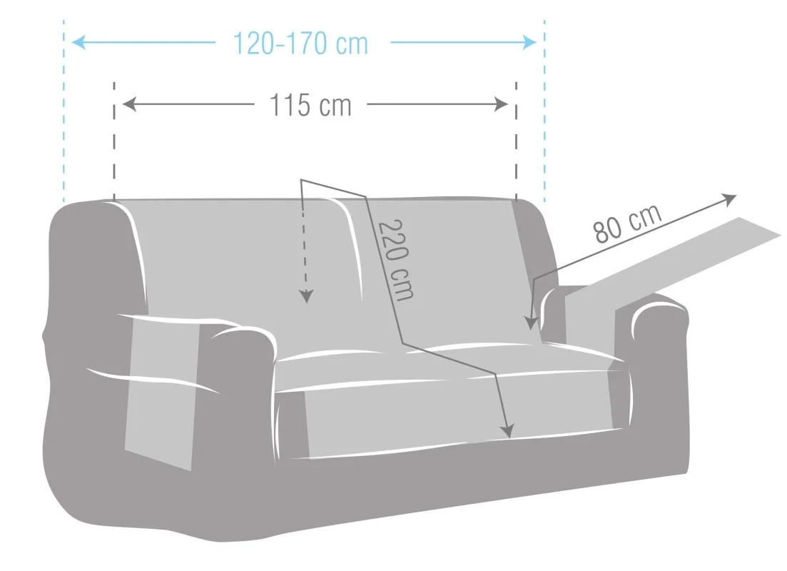 Capa cobre sofá Bianca | Tecido de algodão com bolsos | Proteção prática | Design decorativo | Lavagem fácil