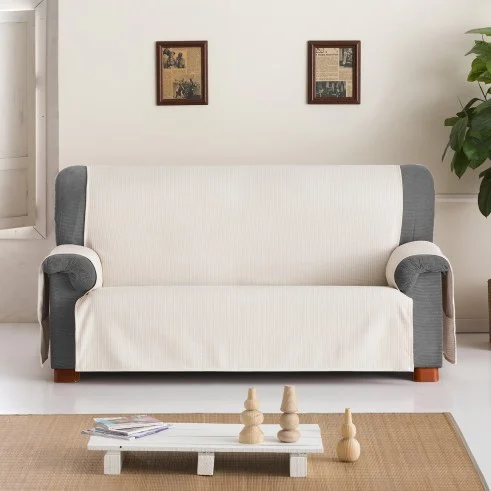 Capa cobre sofá Bianca | Tecido de algodão com bolsos | Proteção prática | Design decorativo | Lavagem fácil
