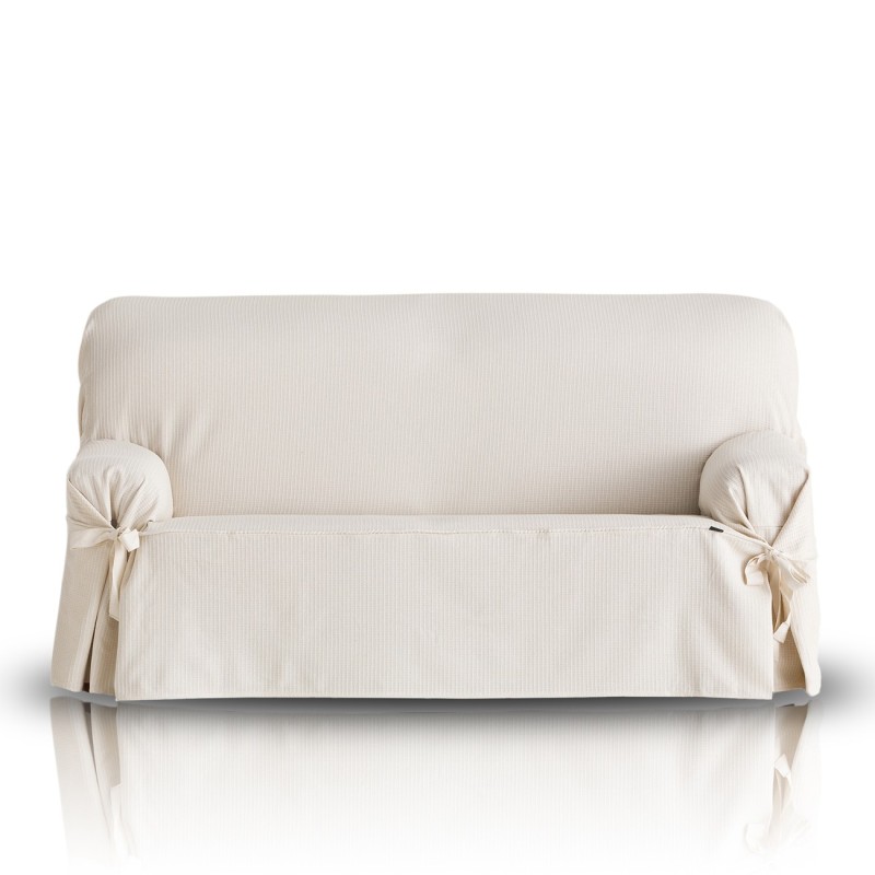 Capa de sofá Bianca com laços | Design clássico | Textura geométrica | Ajuste elegante | Lavagem fácil