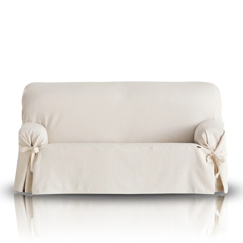 Capa de sofá Bianca com laços | Design clássico | Textura geométrica | Ajuste elegante | Lavagem fácil Capa de sofá Bianca com laços | Design clássico | Textura geométrica | Ajuste elegante | Lavagem fácil
