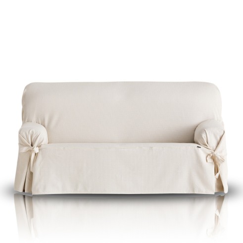 Capa de sofá Bianca com laços | Design clássico | Textura geométrica | Ajuste elegante | Lavagem fácil