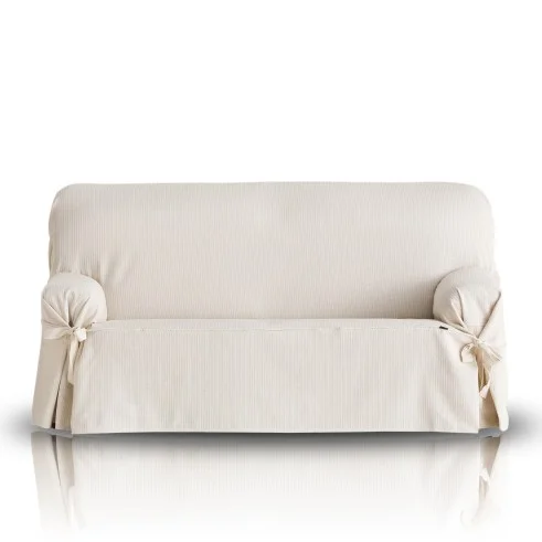Capa de sofá Bianca com laços | Design clássico | Textura geométrica | Ajuste elegante | Lavagem fácil