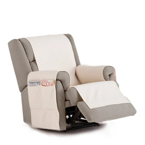 Capa cobre poltrona relax Bianca | Algodão resistente | Proteção parcial com bolsos | Lavagem fácil