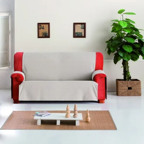 Capa cobre sofá Constanza | Algodão firme | Proteção parcial com bolsos | Lavagem prática