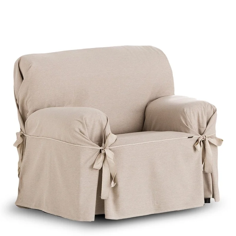 Capa de poltrona com laços Constanza | Zigzag elegante | Ajuste decorativo seguro | Lavável na máquina Capa de poltrona com laços Constanza | Zigzag elegante | Ajuste decorativo seguro | Lavável na máquina