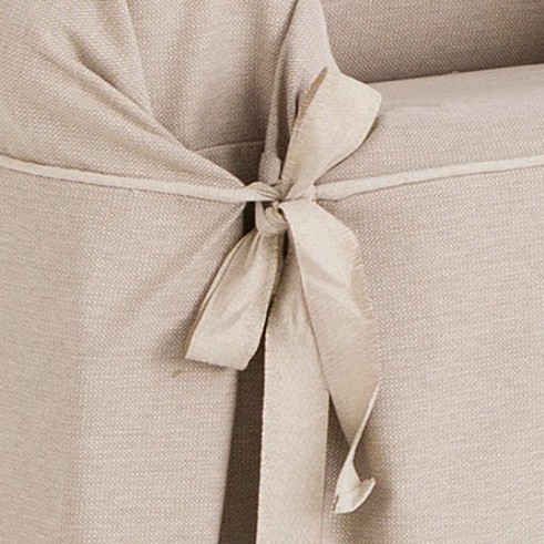 Capa de poltrona com laços Constanza | Zigzag elegante | Ajuste decorativo seguro | Lavável na máquina