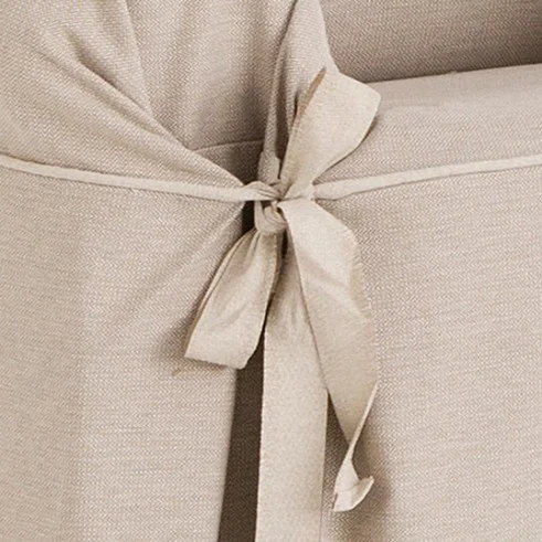 Capa de poltrona com laços Constanza | Zigzag elegante | Ajuste decorativo seguro | Lavável na máquina