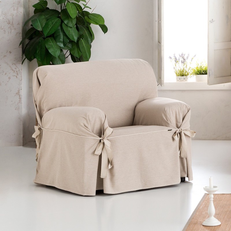 Capa de poltrona com laços Constanza | Zigzag elegante | Ajuste decorativo seguro | Lavável na máquina Capa de poltrona com laços Constanza | Zigzag elegante | Ajuste decorativo seguro | Lavável na máquina