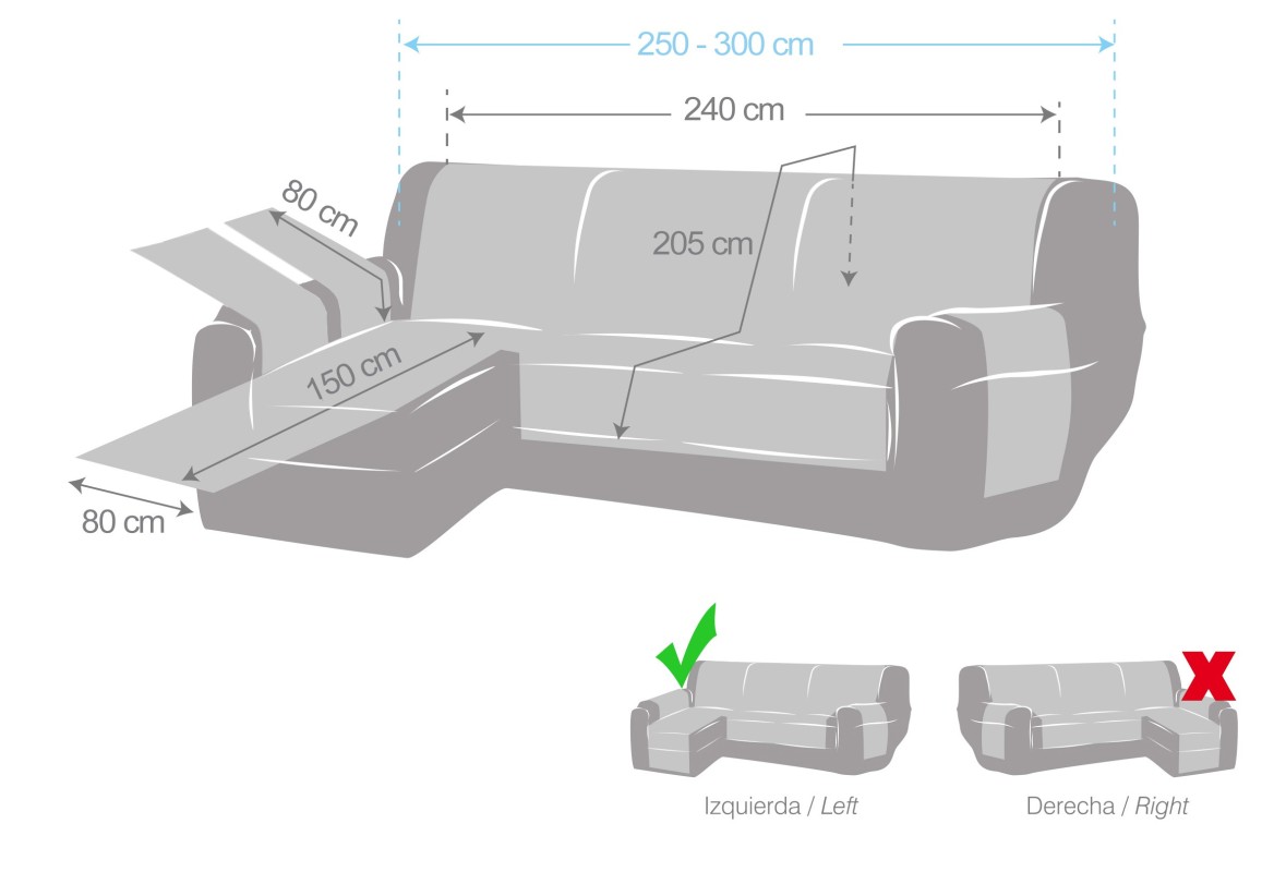 Capa cobre chaise longue Constanza | Algodão em chevron | Estilo elegante e funcional | Lavável na máquina