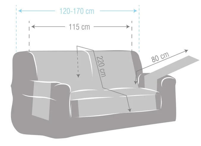 Capa cobre sofá Dream | Tecido elegante não elástico | Proteção sem ocultar | Bolsos funcionais