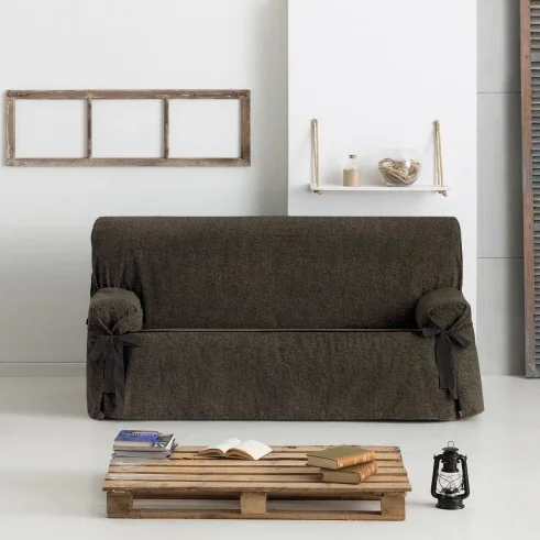 Capa de sofá com laços Dream | Tecido não elástico texturizado | Ajuste firme e elegante | Lavagem simples