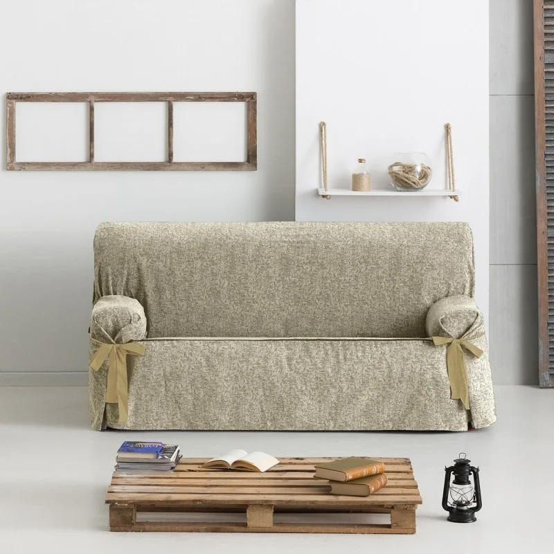 Capa de sofá com laços Dream | Tecido não elástico texturizado | Ajuste firme e elegante | Lavagem simples