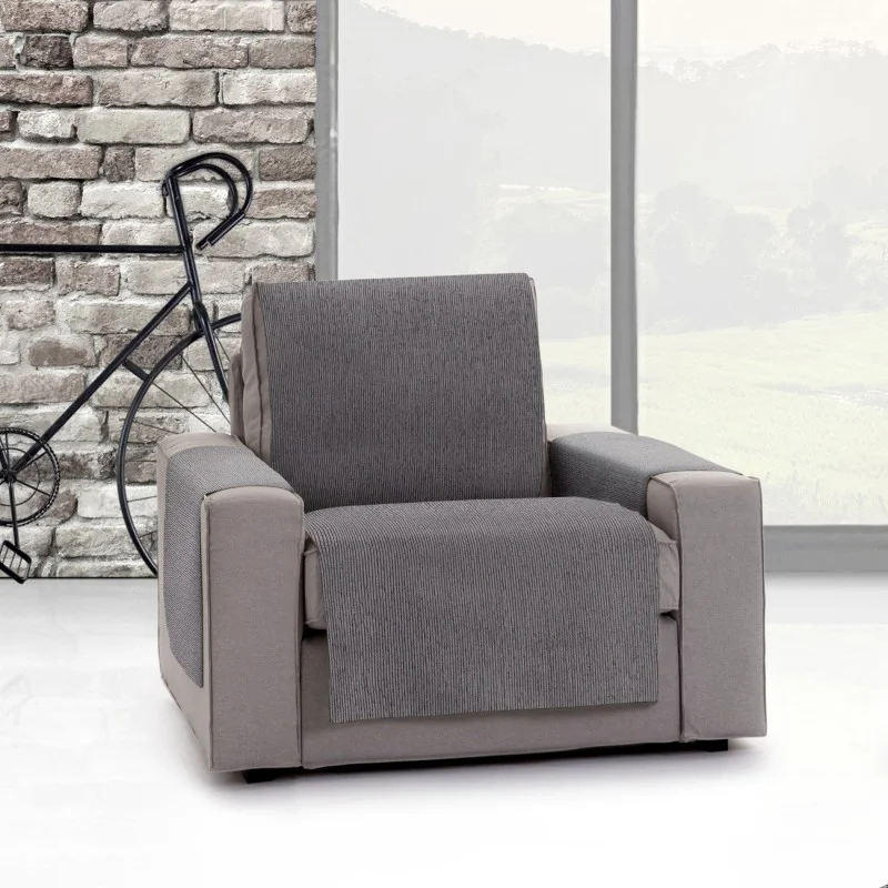 Capa cobre sofá Mid | Linhas modernas | Proteção parcial decorativa | Tecido lavável Capa cobre sofá Mid | Linhas modernas | Proteção parcial decorativa | Tecido lavável