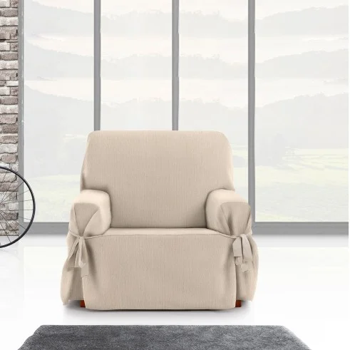 Capa de sofá com laços Mid | Tecido fino elegante | Ajuste clássico decorativo | Fácil de lavar