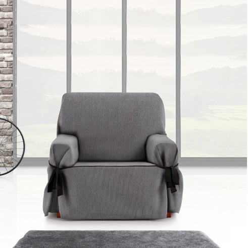Capa de sofá com laços Mid | Tecido fino elegante | Ajuste clássico decorativo | Fácil de lavar