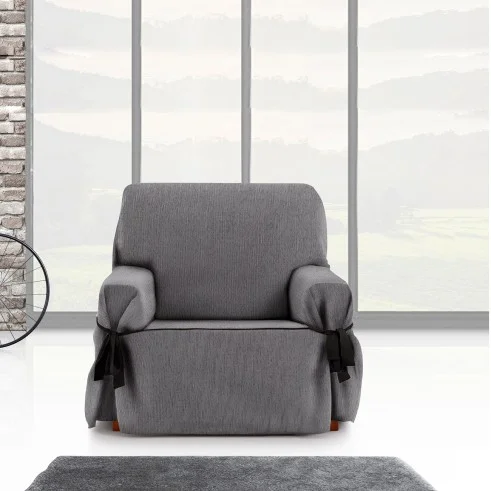 Capa de sofá com laços Mid | Tecido fino elegante | Ajuste clássico decorativo | Fácil de lavar