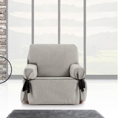 Capa de sofá com laços Mid | Tecido fino elegante | Ajuste clássico decorativo | Fácil de lavar