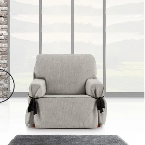 Capa de sofá com laços Mid | Tecido fino elegante | Ajuste clássico decorativo | Fácil de lavar