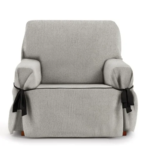 Capa de poltrona com laços Mid | Linhas subtis | Ajuste decorativo moderno | Proteção confortável
