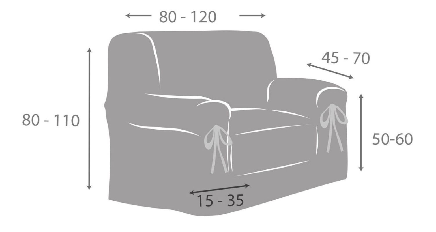 Capa de poltrona com laços Mid | Linhas subtis | Ajuste decorativo moderno | Proteção confortável Capa de poltrona com laços Mid | Linhas subtis | Ajuste decorativo moderno | Proteção confortável