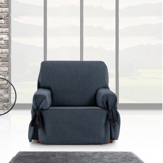 Capa de poltrona com laços Mid | Linhas subtis | Ajuste decorativo moderno | Proteção confortável