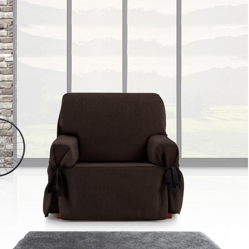 Capa de poltrona com laços Mid | Linhas subtis | Ajuste decorativo moderno | Proteção confortável