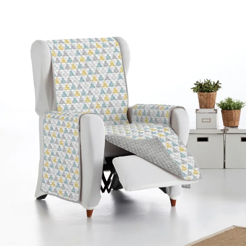 Capa poltrona relax Nordic | Microfibra acolchoada | Reversível e lavável | Padrão de losangos