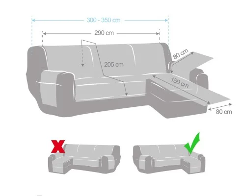 Capa acolchoada Mist Model para Chaise Longue