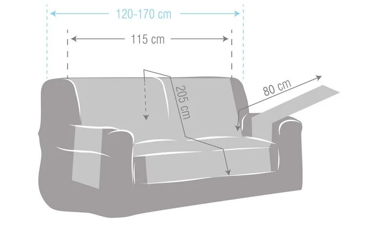 Capa sofá Mist | Microfibra acolchoada | Proteção parcial reversível | Limpeza fácil