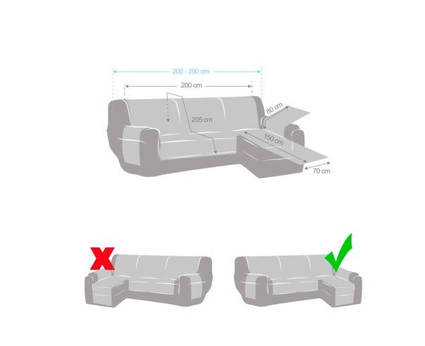 Capa chaise longue Oslo | Losangos acolchoados | Proteção visível e suave | Reversível e lavável