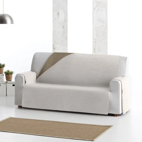 Capa sofá Oslo | Losangos acolchoados | Reversível com estilo moderno | Lavagem fácil