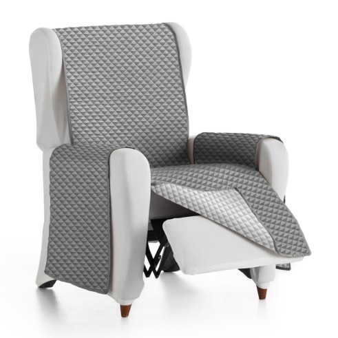 Capa poltrona relax Oslo | Losangos acolchoados | Cobertura parcial suave | Reversível e prática