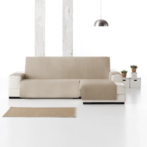 Capa chaise longue Malmo | Geometria acolchoada | Proteção visual sem ocultar | Lavagem fácil