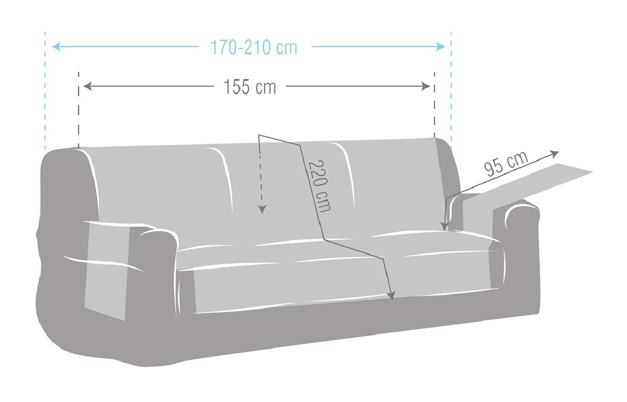 Capa sofá impermeável Garona | Tecido repelente | Proteção parcial com bolsos | Lavagem simples