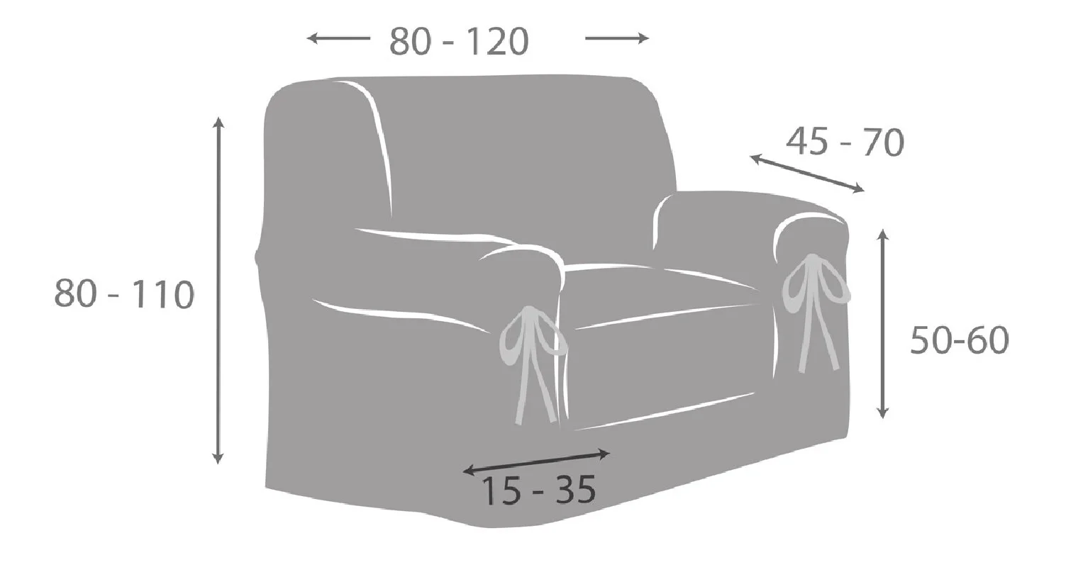 Capa sofá com laços impermeável Garona | Tecido resistente | Ajuste decorativo | Lavável na máquina Capa sofá com laços impermeável Garona | Tecido resistente | Ajuste decorativo | Lavável na máquina